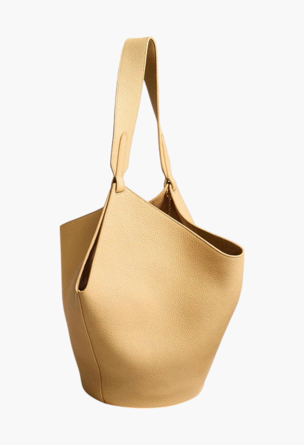 Wheat Pebbled Leather - Small Lotus Tote