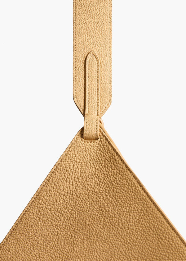 Wheat Pebbled Leather - Small Lotus Tote