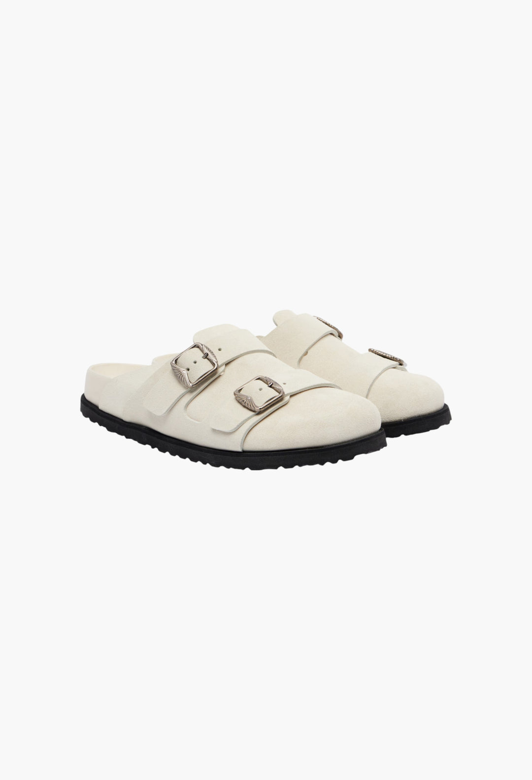 White - 222 West Suede Clogs - GLAM MODA