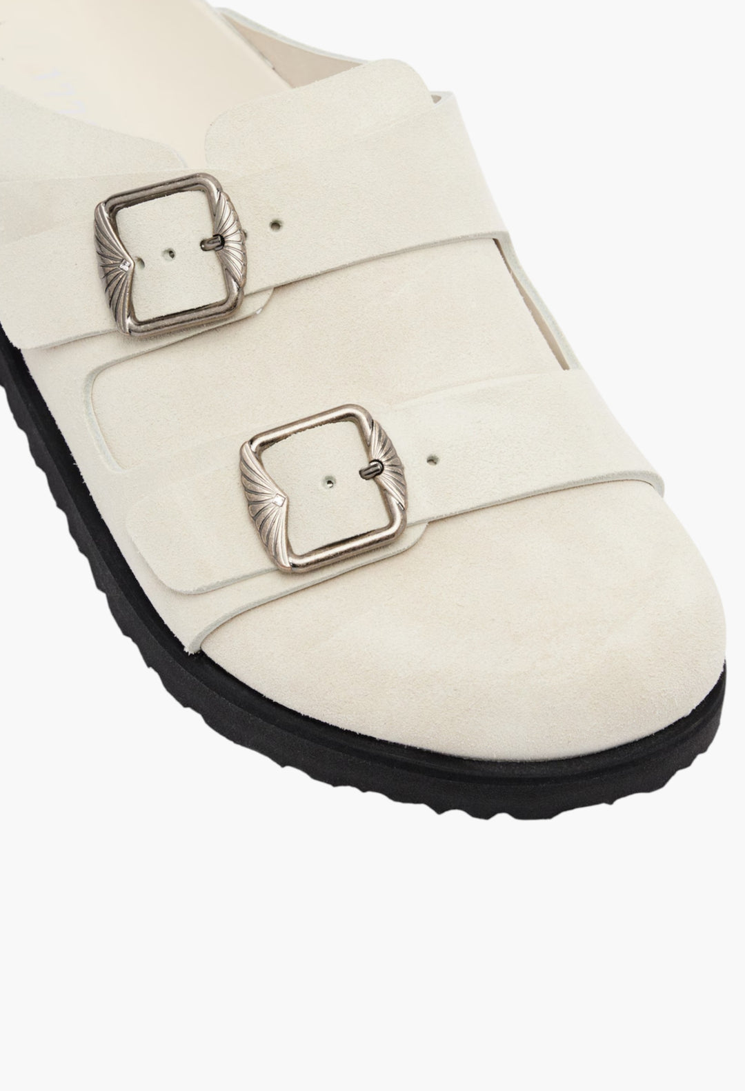 White - 222 West Suede Clogs - GLAM MODA