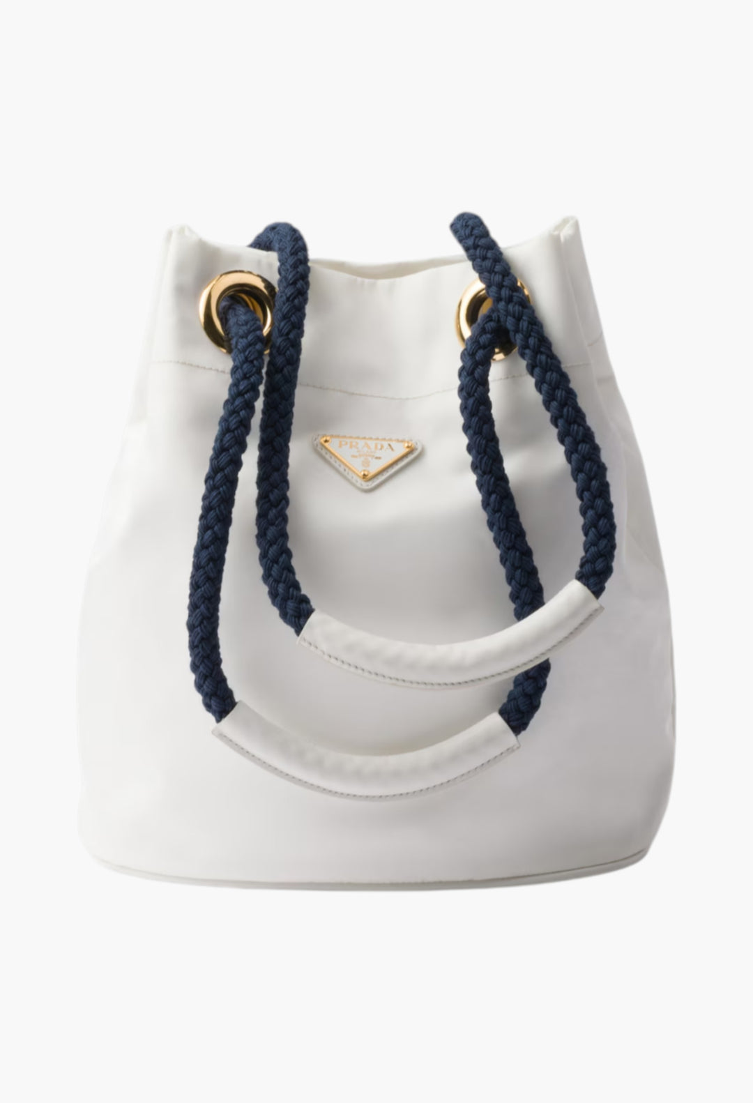 White/Baltic Blue - Prada Mariner Re-Nylon Bucket Bag - GLAM MODA