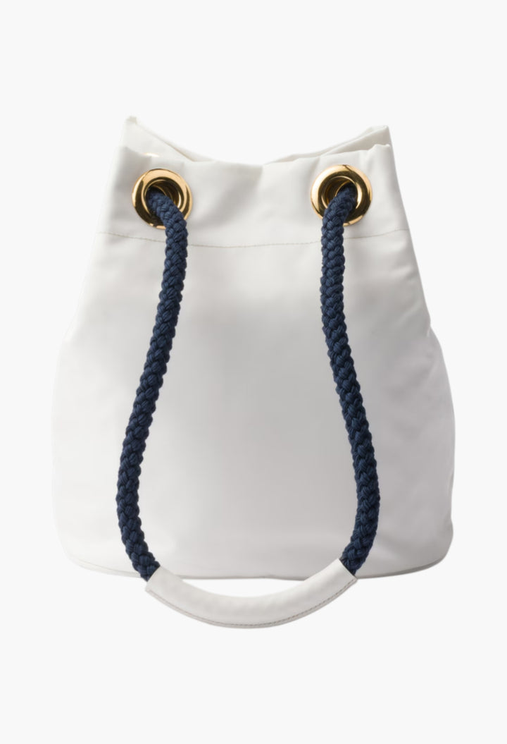 White/Baltic Blue - Prada Mariner Re-Nylon Bucket Bag - GLAM MODA