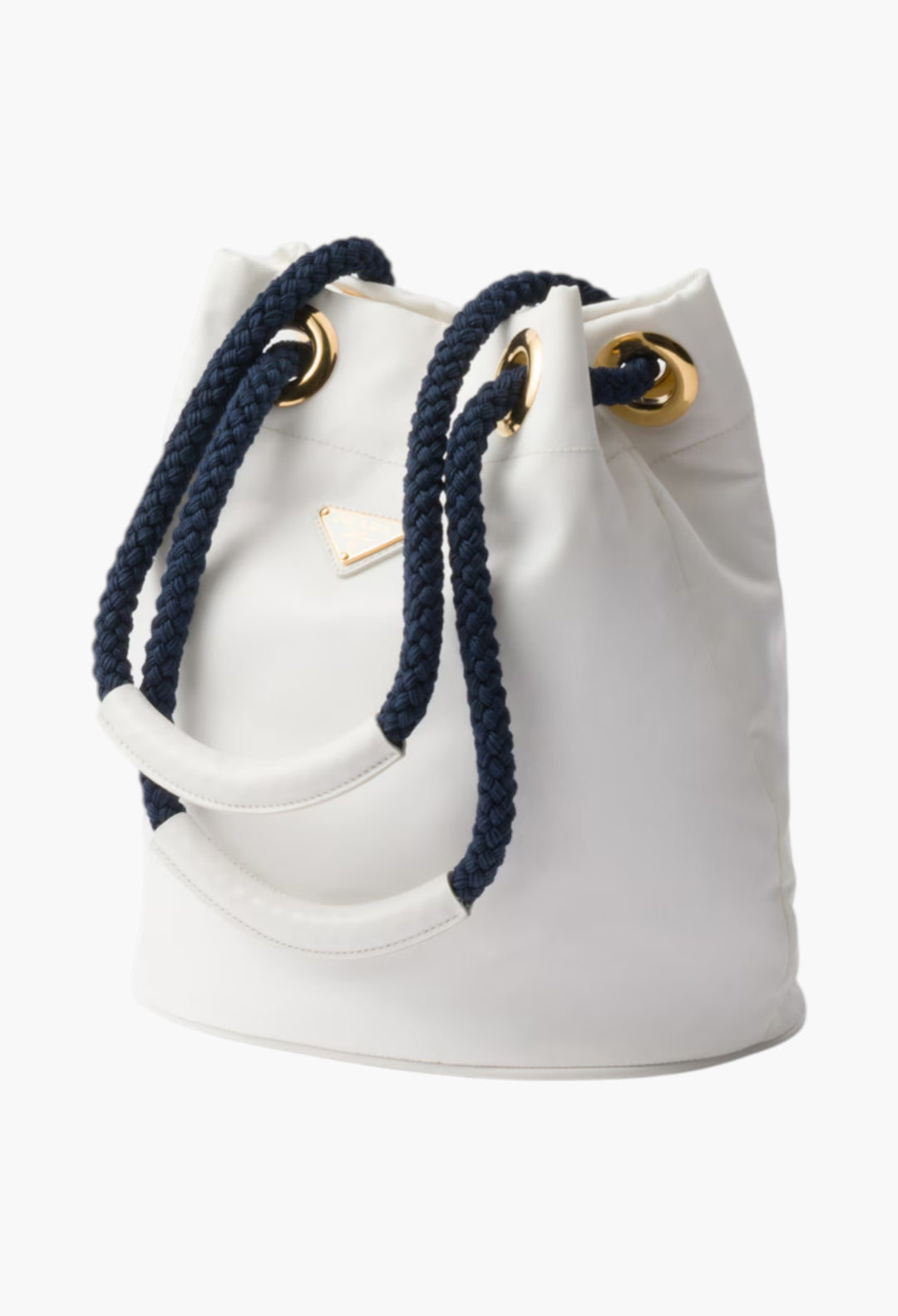 White/Baltic Blue - Prada Mariner Re-Nylon Bucket Bag - GLAM MODA