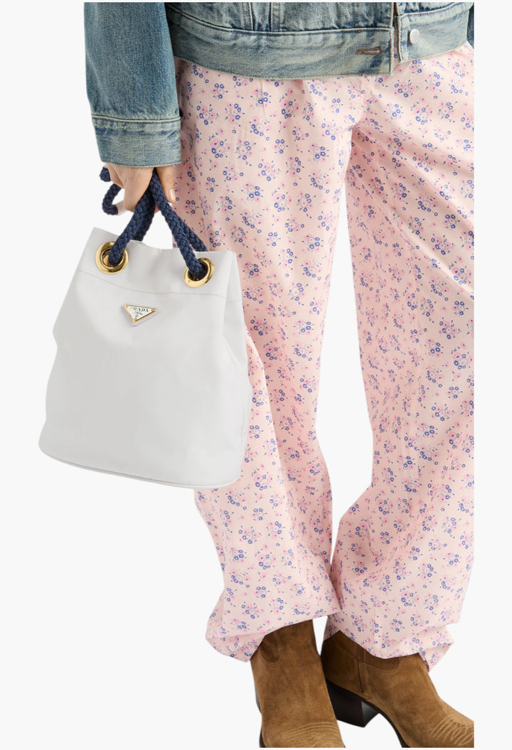 White/Baltic Blue - Prada Mariner Re-Nylon Bucket Bag - GLAM MODA