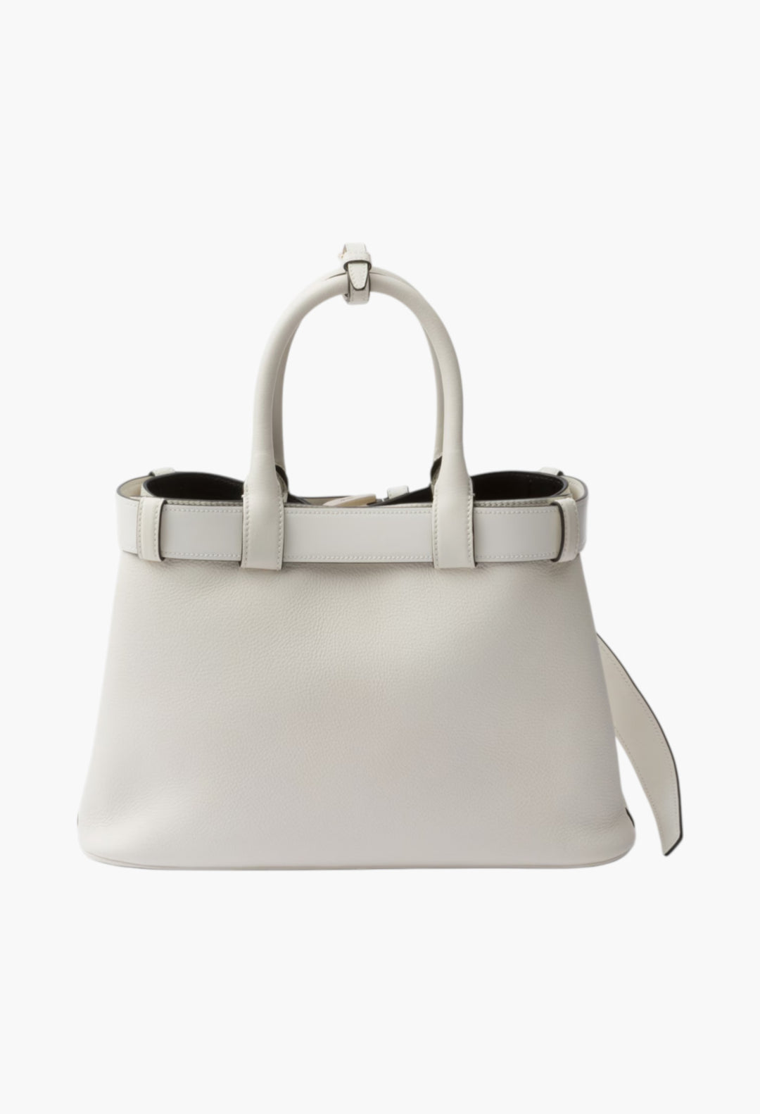 White/Black - Prada Buckle Small Leather Handbag With Belt - GLAM MODA