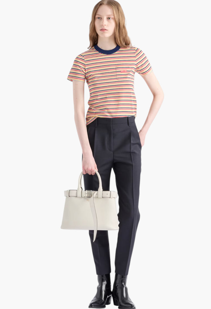 White/Black - Prada Buckle Small Leather Handbag With Belt - GLAM MODA