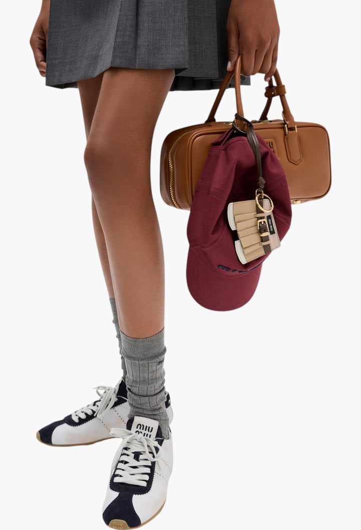 White/Blue - Plume Nappa Leather And Suede Sneakers - GLAM MODA