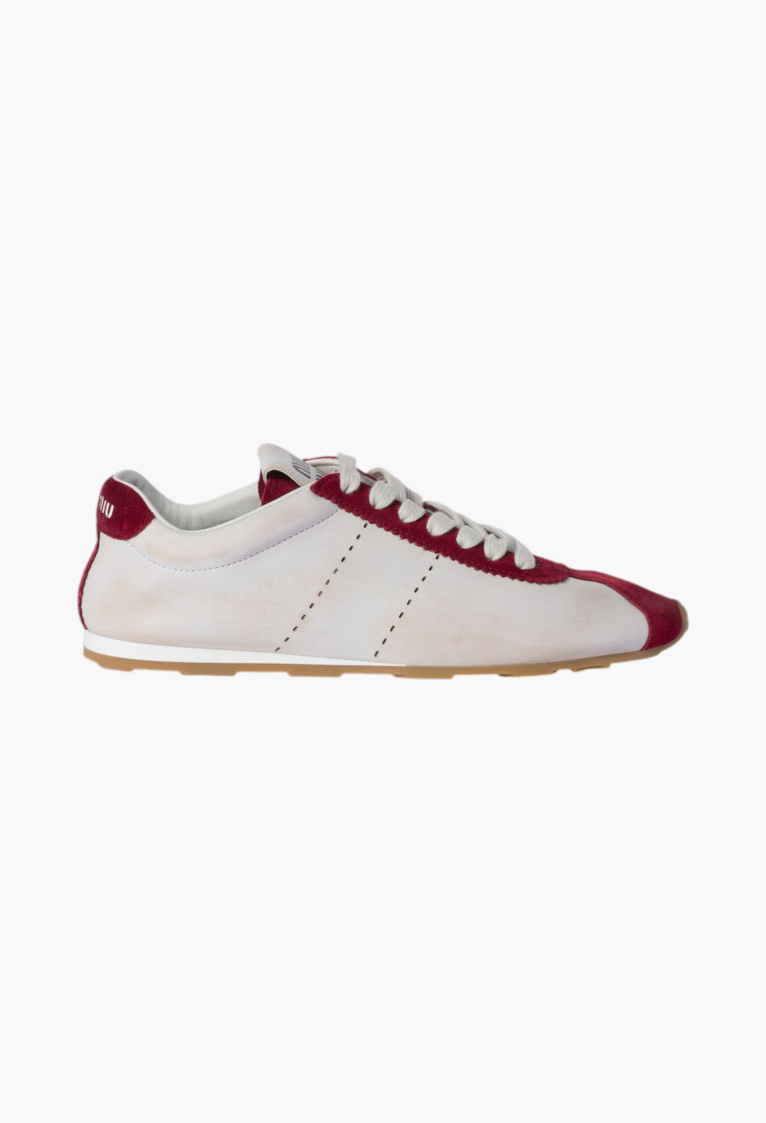 White/Cerise - Plume Nappa Leather And Suede Sneakers - GLAM MODA