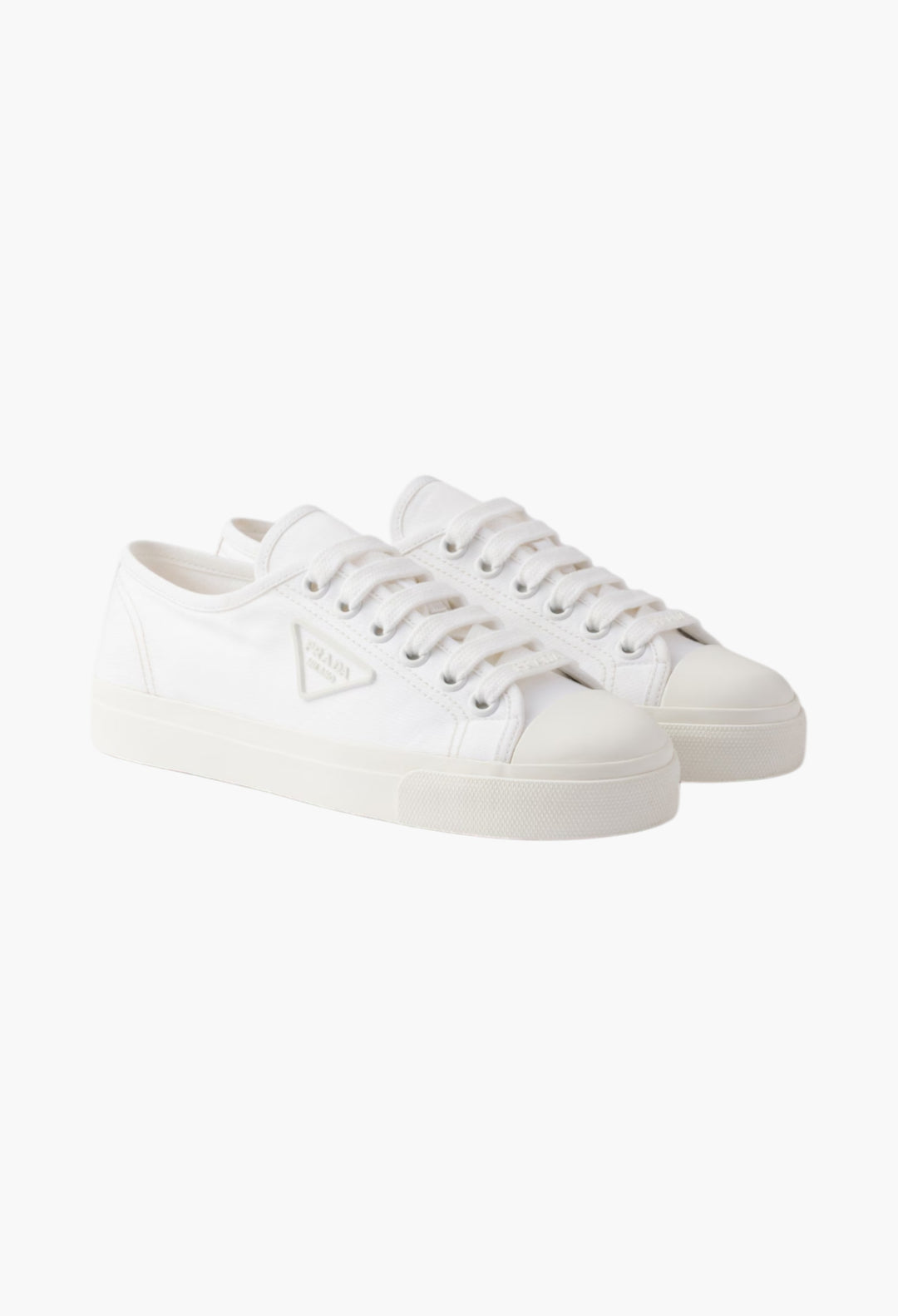White - Cotton Gabardine Sneakers - GLAM MODA