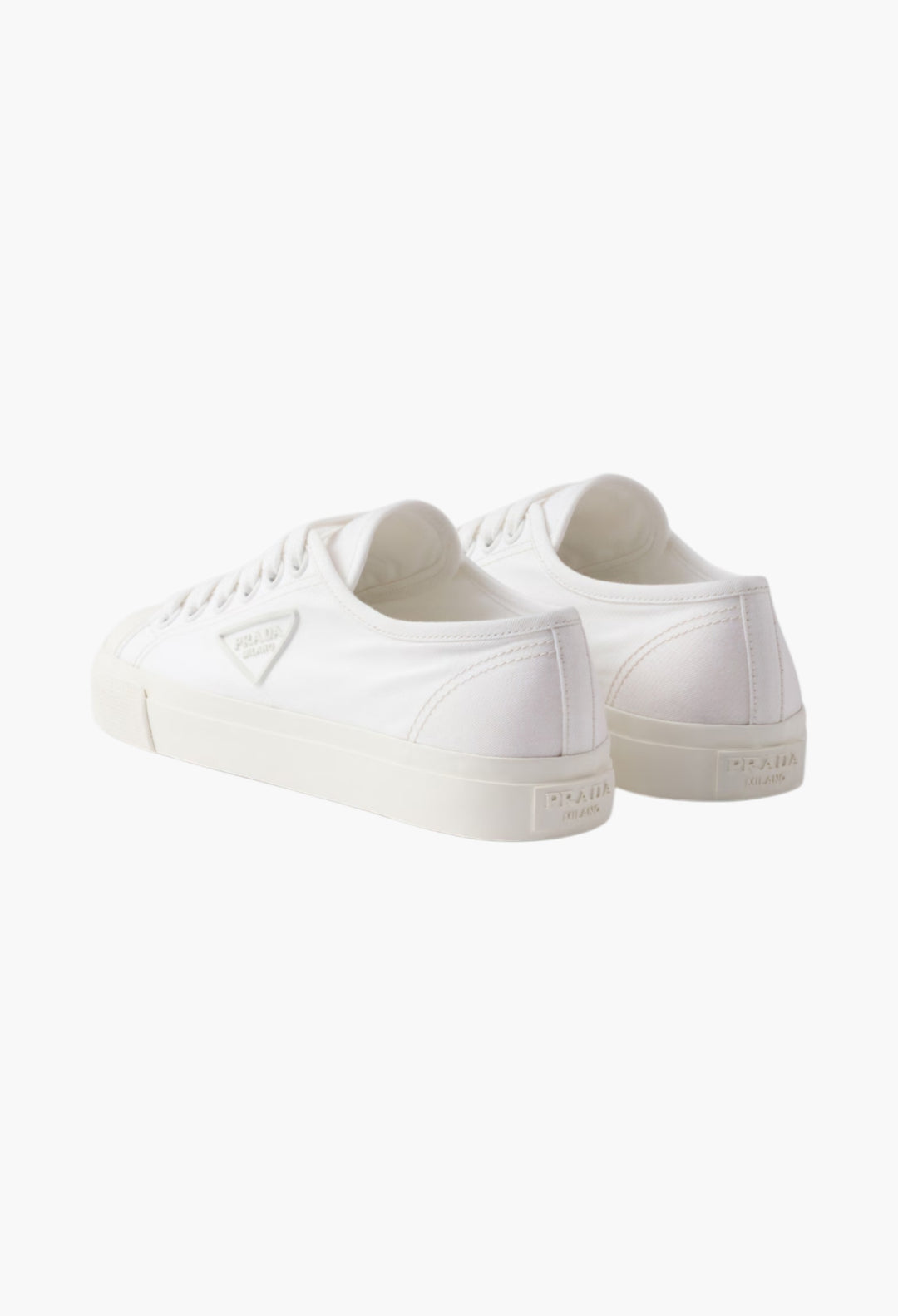 White - Cotton Gabardine Sneakers - GLAM MODA