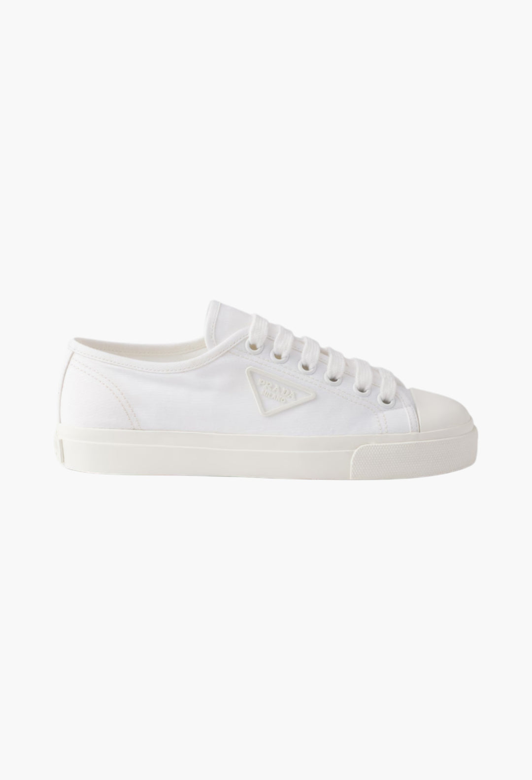 White - Cotton Gabardine Sneakers - GLAM MODA