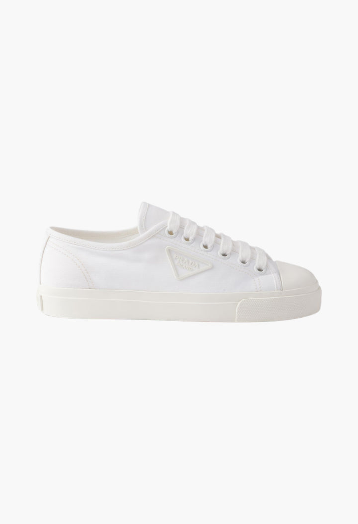 White - Cotton Gabardine Sneakers - GLAM MODA