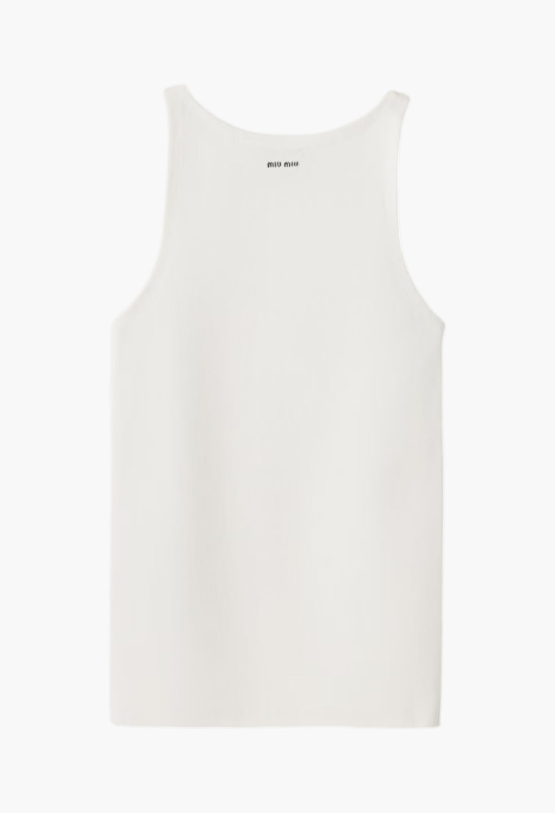 White - Cotton Knit Tank Top - GLAM MODA