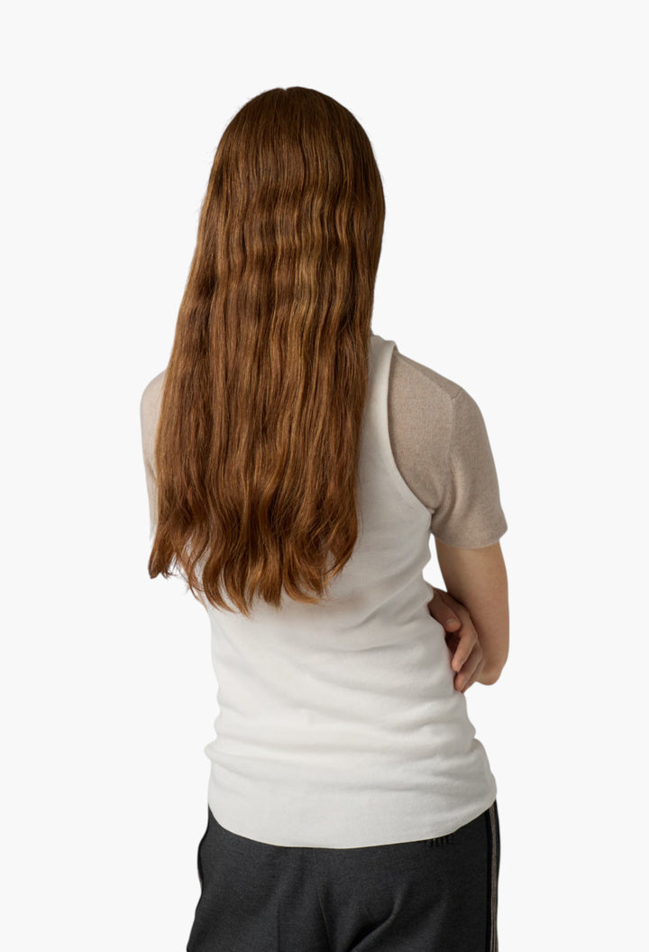 White - Cotton Knit Tank Top - GLAM MODA