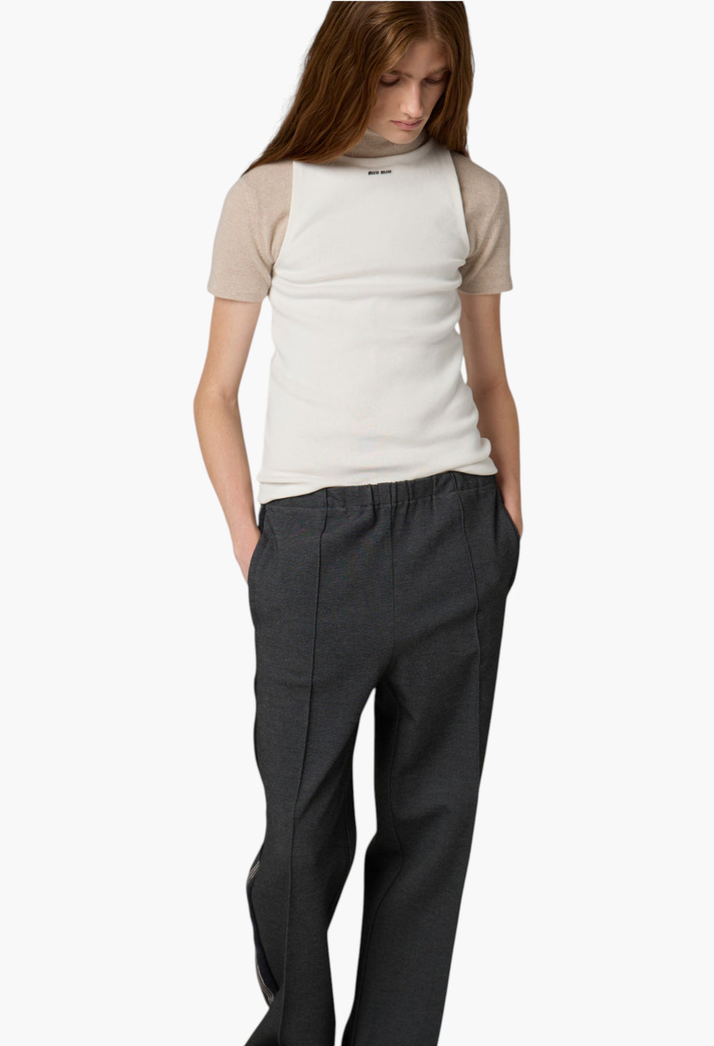 White - Cotton Knit Tank Top - GLAM MODA