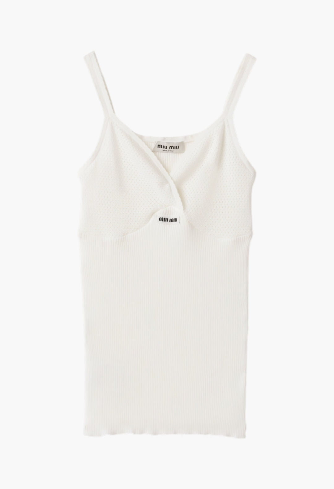 White - Cotton Knit Top - GLAM MODA