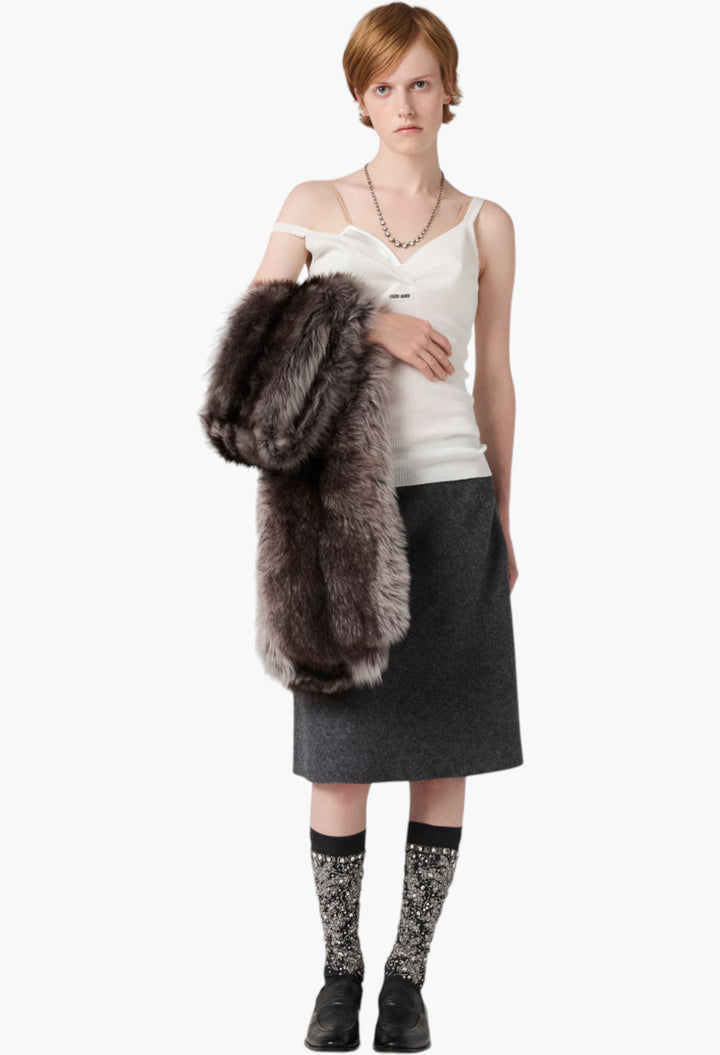 White - Cotton Knit Top - GLAM MODA