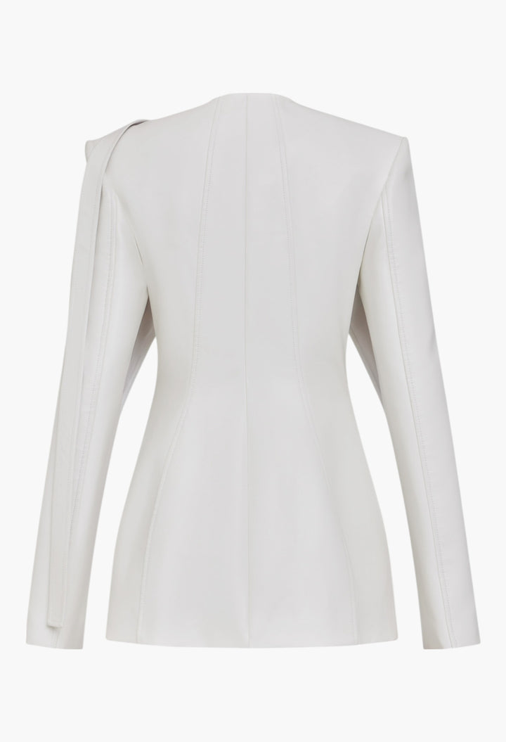 White - Deconstructed Blazer - GLAM MODA