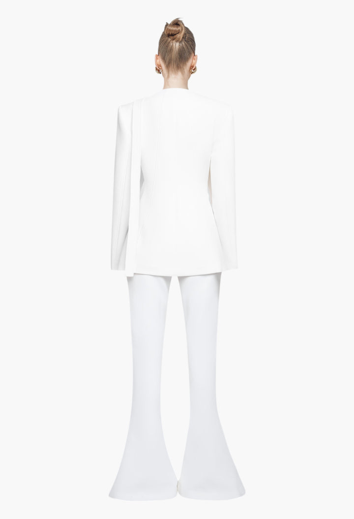 White - Deconstructed Blazer - GLAM MODA