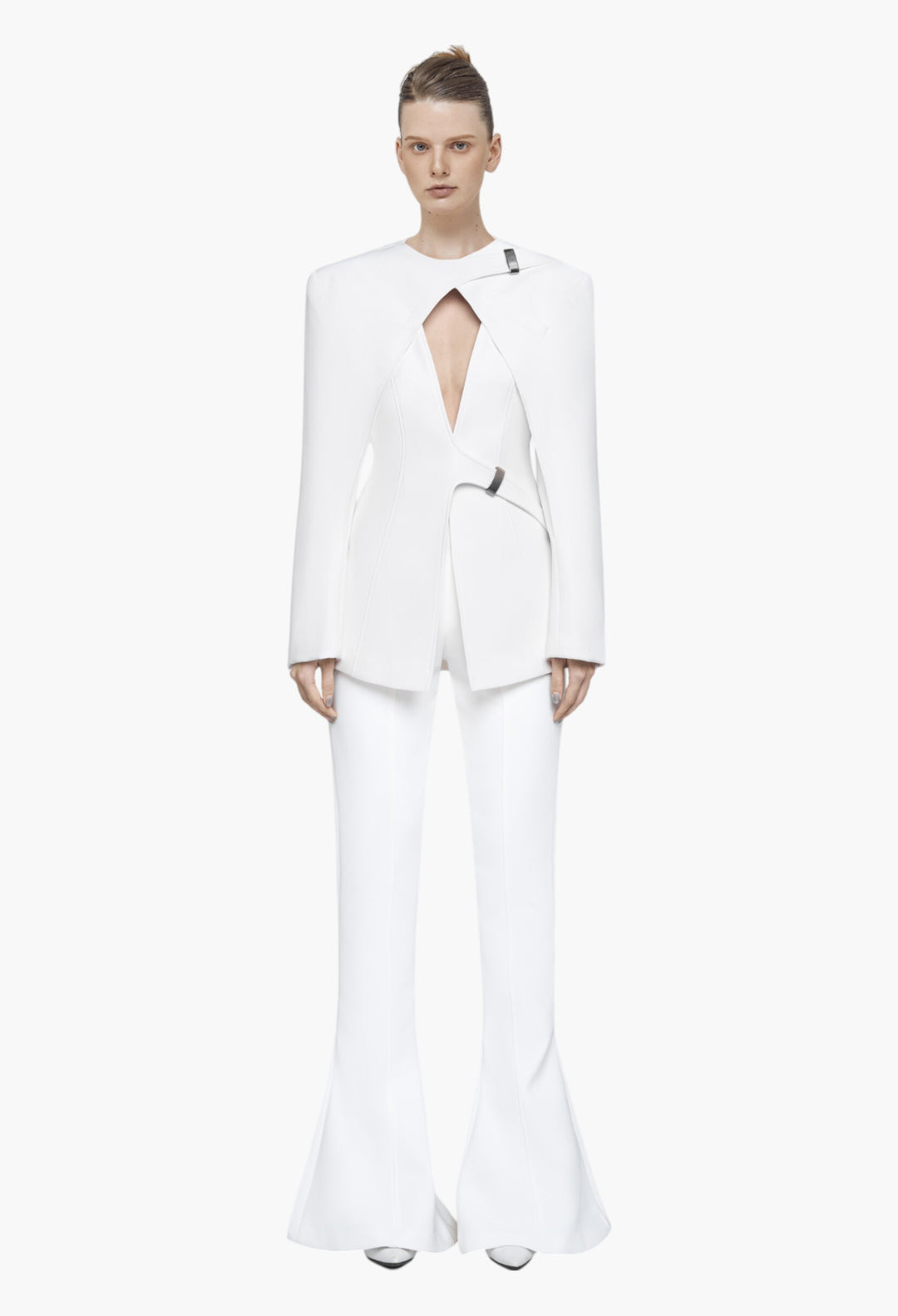 White - Deconstructed Blazer - GLAM MODA