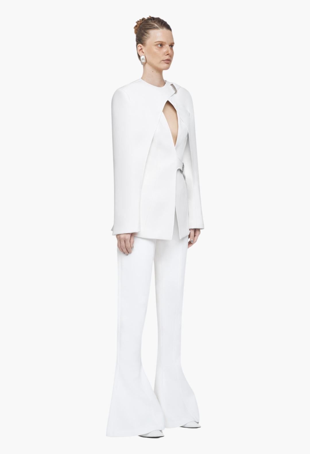 White - Deconstructed Trousers - GLAM MODA