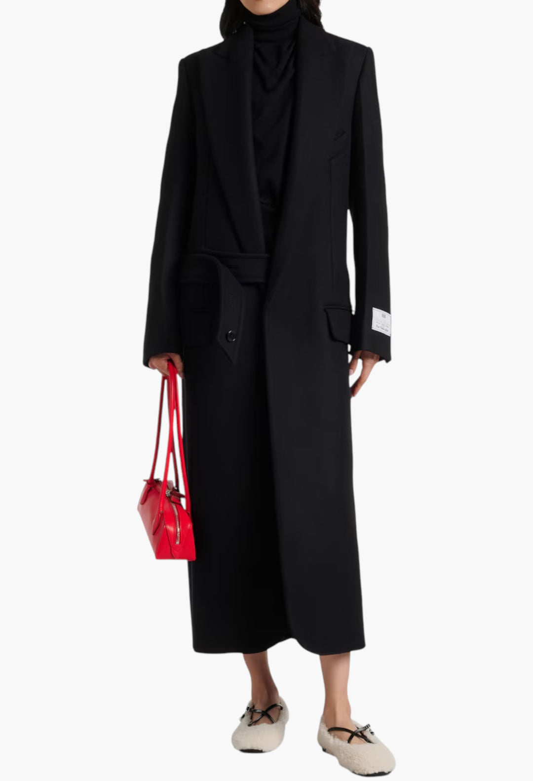 White - Eleri Shearling Ballet Flats - GLAM MODA