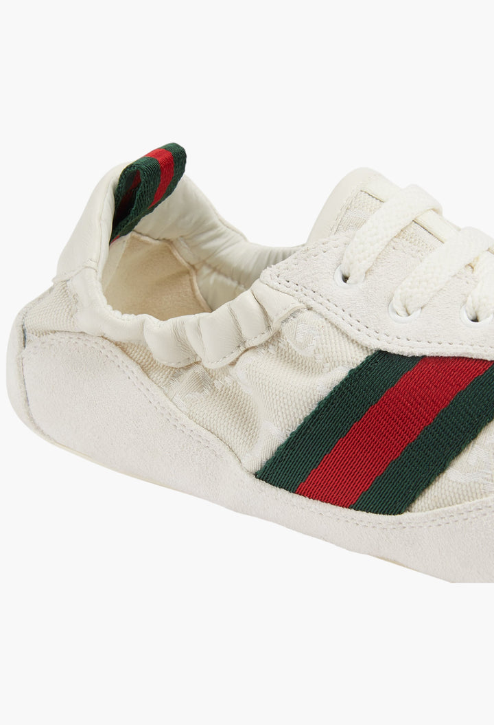 White GG Canvas - Women's Gucci Shift Sneaker - GLAM MODA