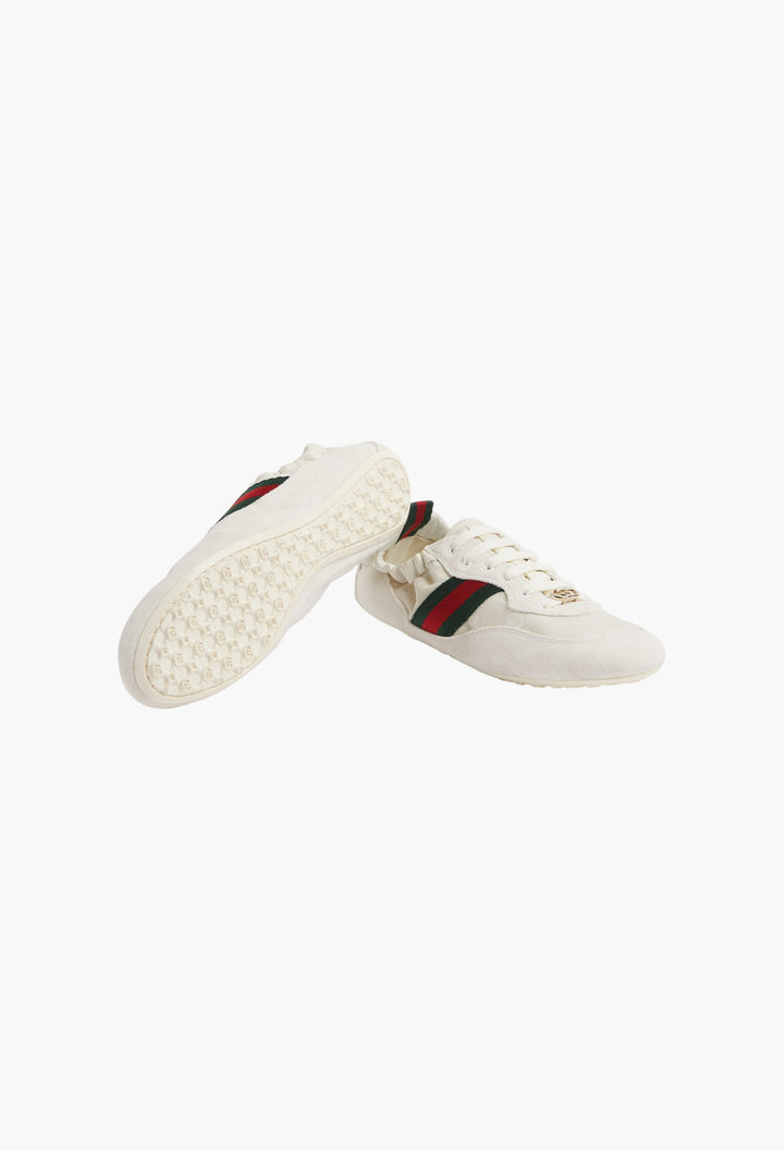 White GG Canvas - Women's Gucci Shift Sneaker - GLAM MODA