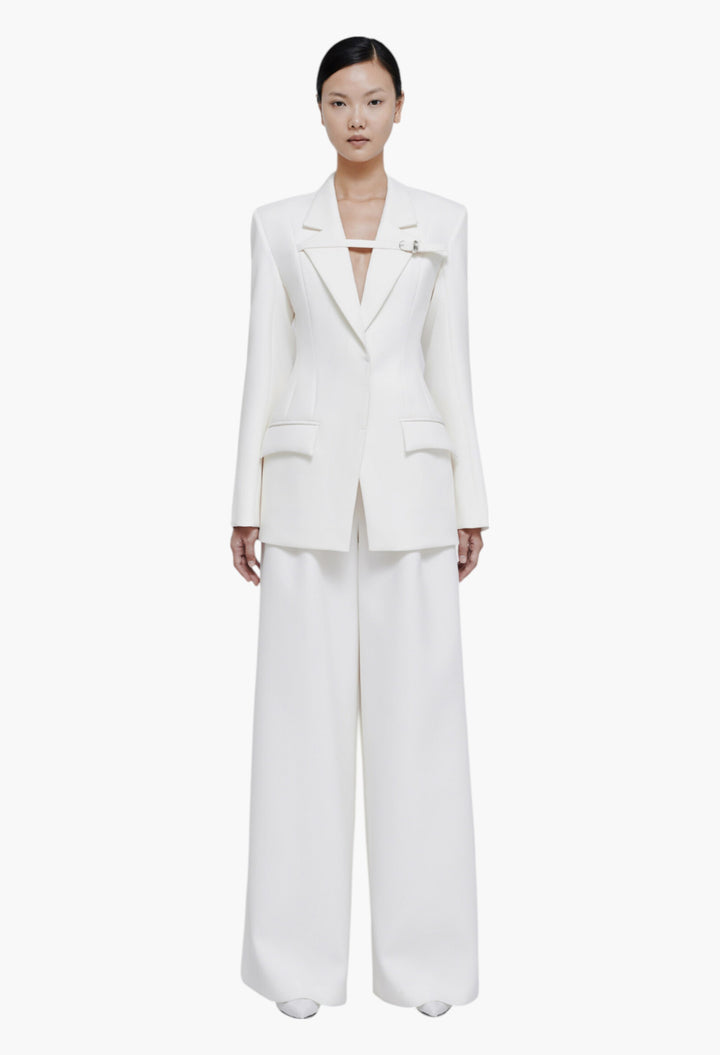 White - Hida Trousers - GLAM MODA