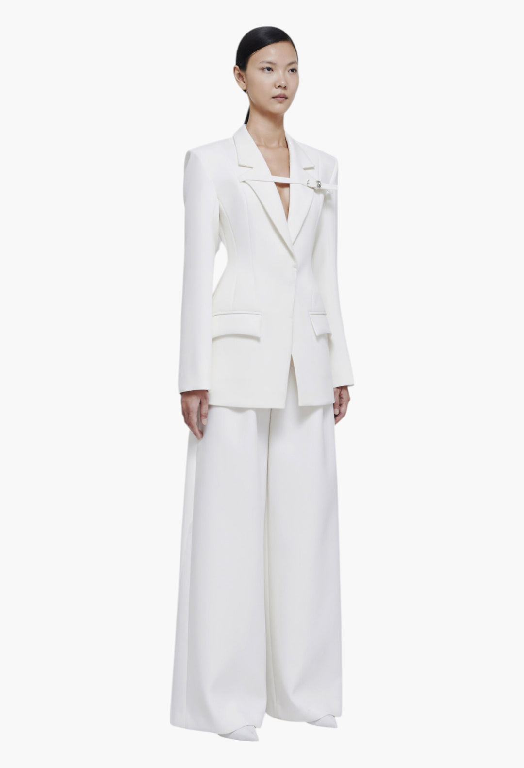 White - Hida Trousers - GLAM MODA