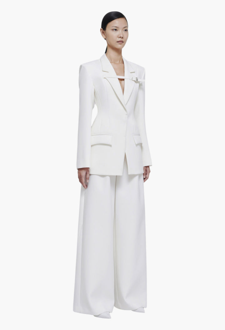 White - Hida Trousers - GLAM MODA