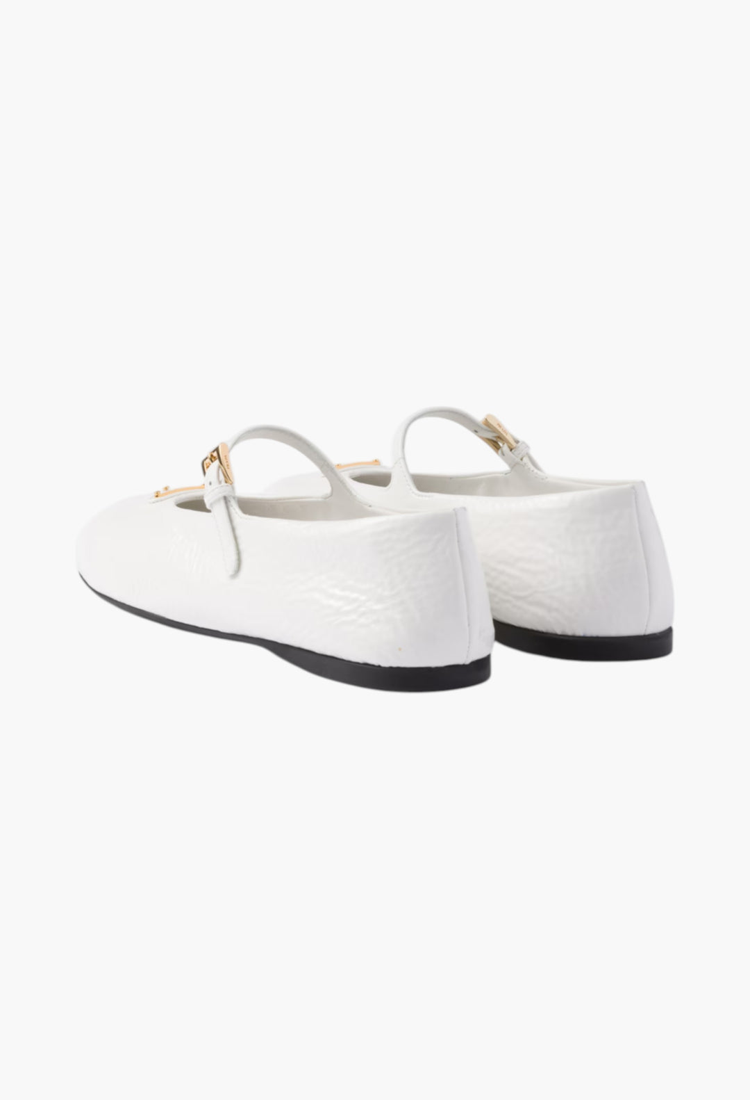 White Naplak Patent Leather Ballerinas - GLAM MODA
