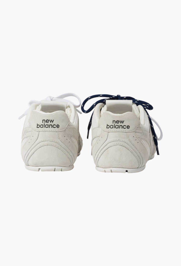White - New Balance X Miu Miu 530 SL Suede And Mesh Sneakers - GLAM MODA