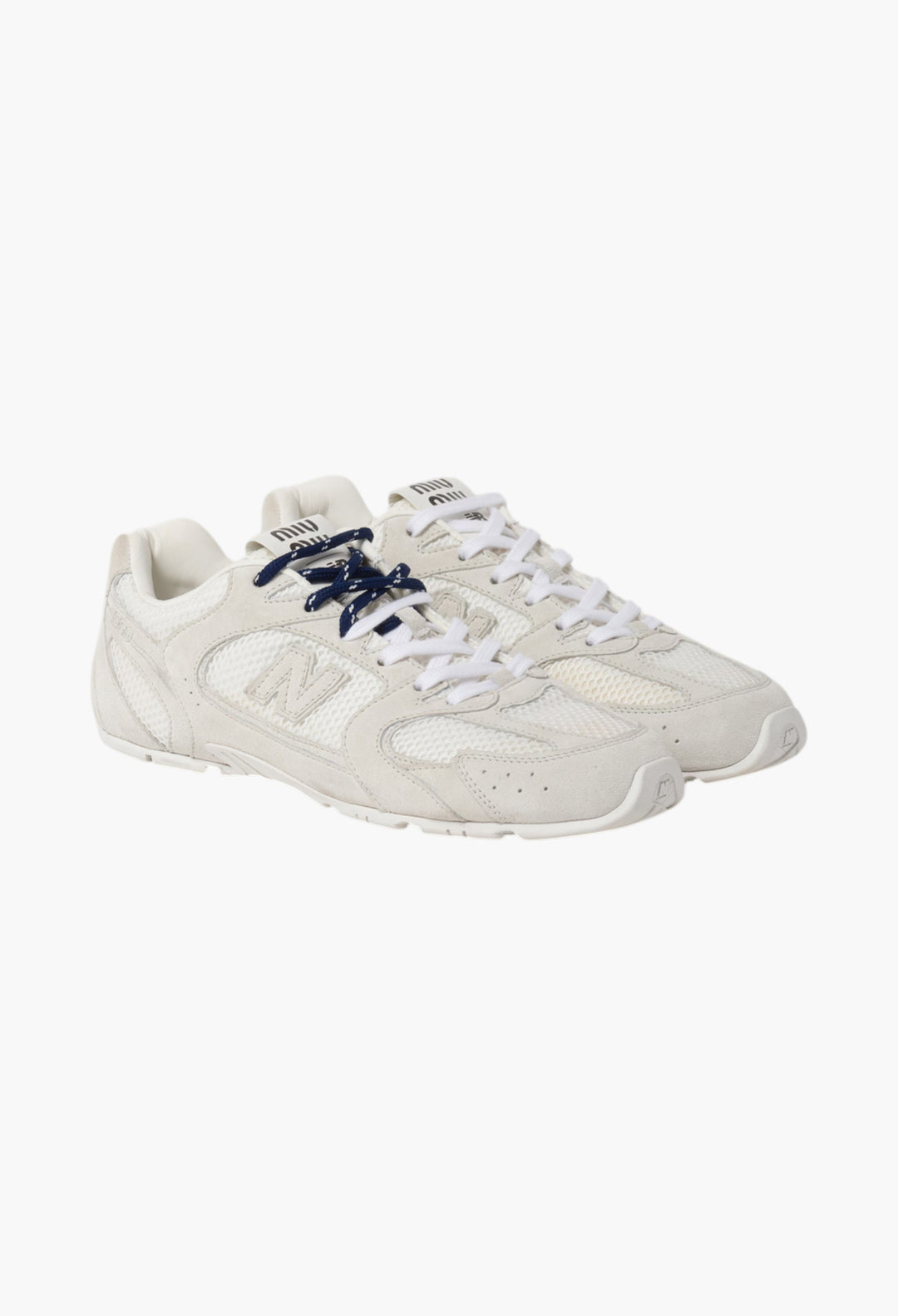 White - New Balance X Miu Miu 530 SL Suede And Mesh Sneakers - GLAM MODA