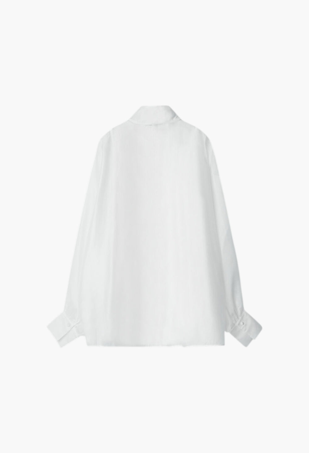 White - Oversized Semi-Sheer Shirt Woman - GLAM MODA