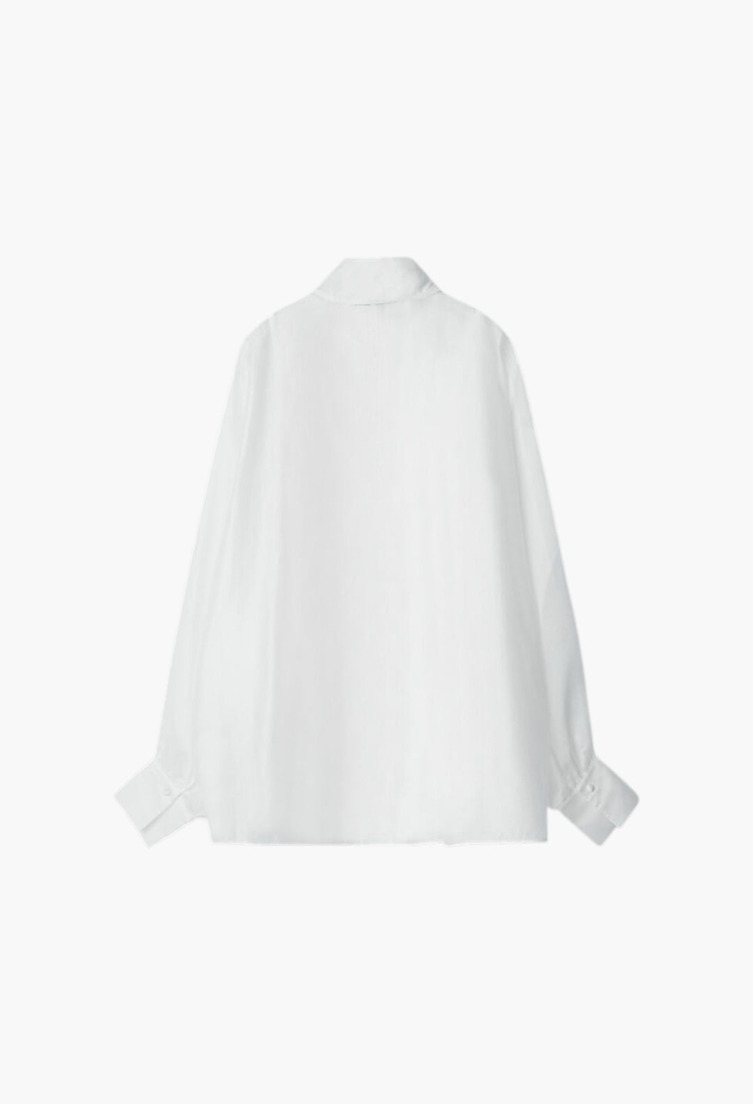 White - Oversized Semi-Sheer Shirt Woman - GLAM MODA