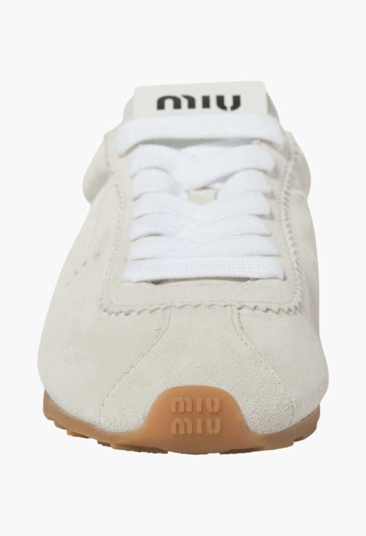 White - Plume Suede Sneakers - GLAM MODA