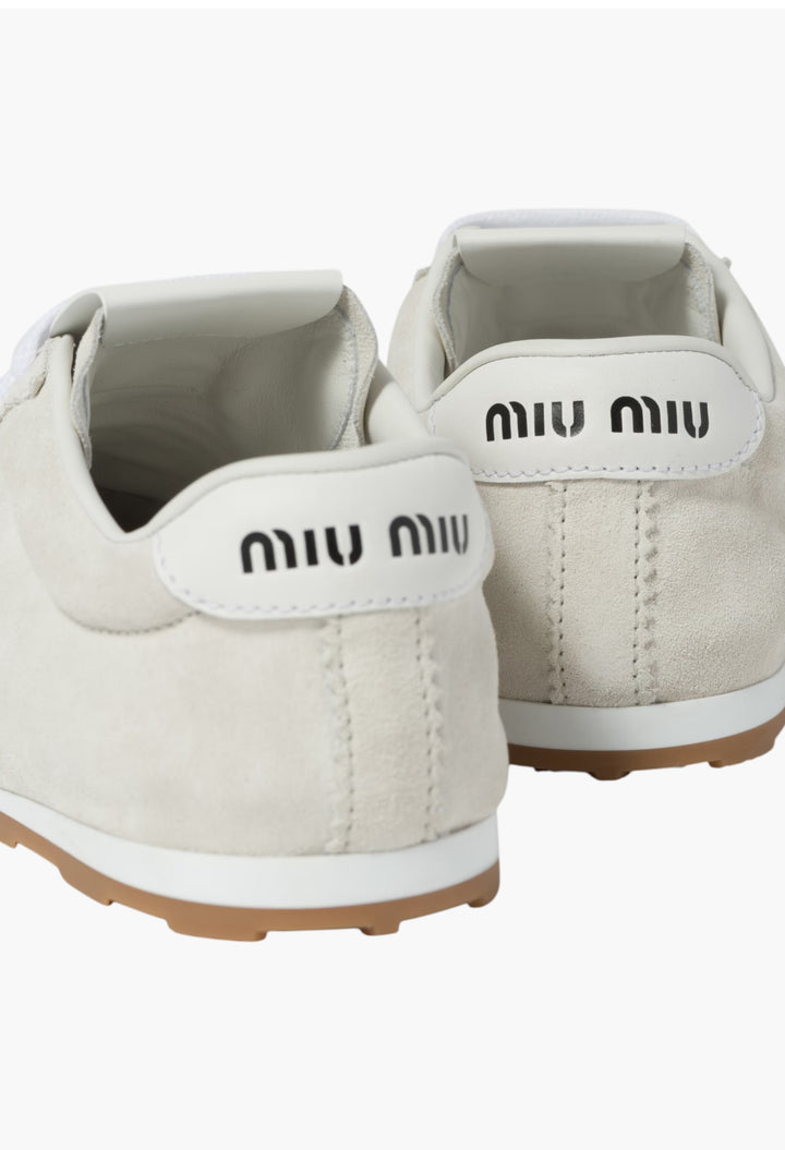 White - Plume Suede Sneakers - GLAM MODA