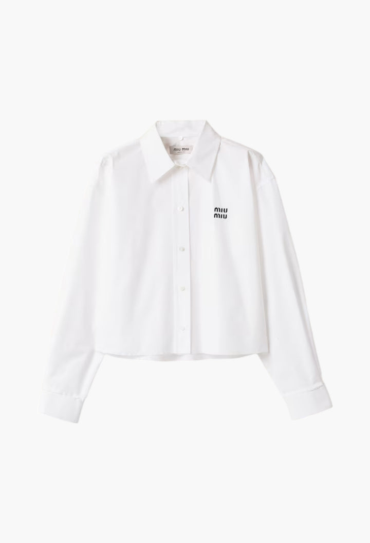 White - Poplin Shirt - GLAM MODA