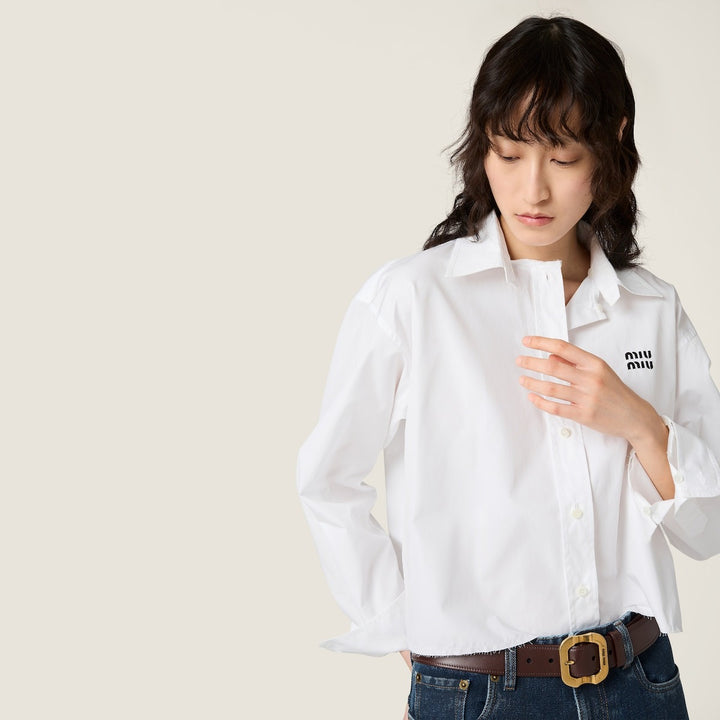 White - Poplin Shirt - GLAM MODA