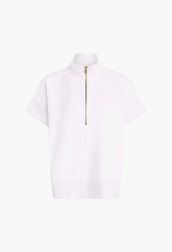 White - Ritchie Short Sleeve Sweat - GLAM MODA