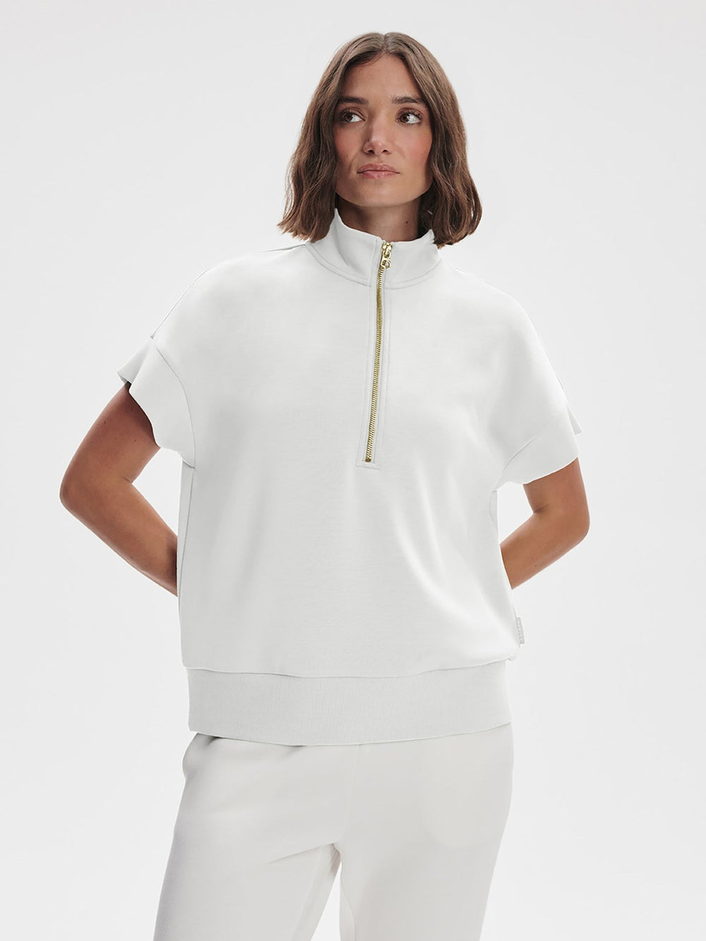 White - Ritchie Short Sleeve Sweat - GLAM MODA