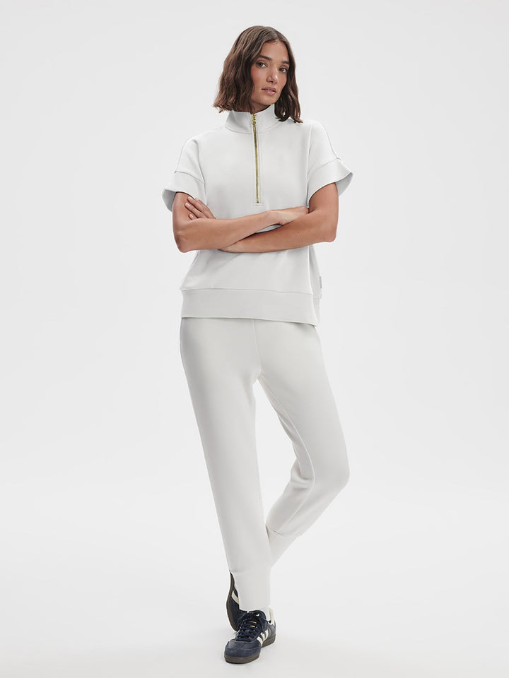 White - Ritchie Short Sleeve Sweat - GLAM MODA