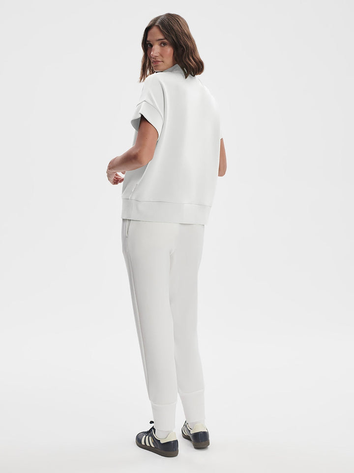 White - Ritchie Short Sleeve Sweat - GLAM MODA