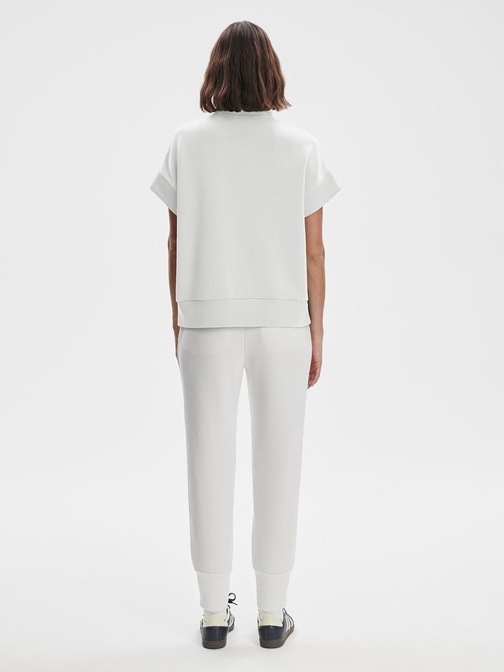 White - Ritchie Short Sleeve Sweat - GLAM MODA