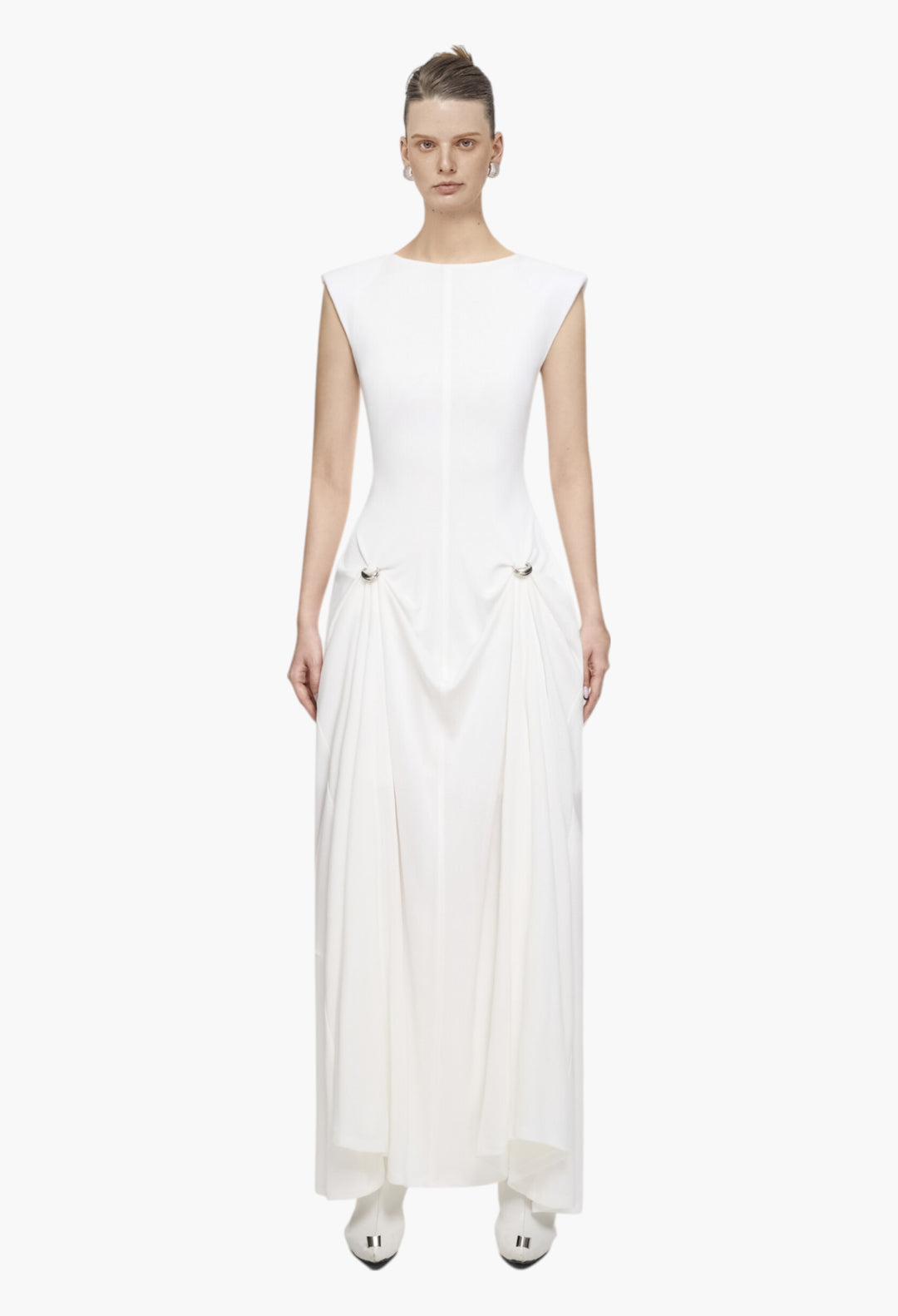 White - Rosy Dress - GLAM MODA