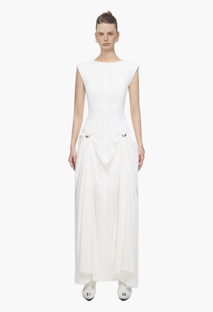 White - Rosy Dress - GLAM MODA