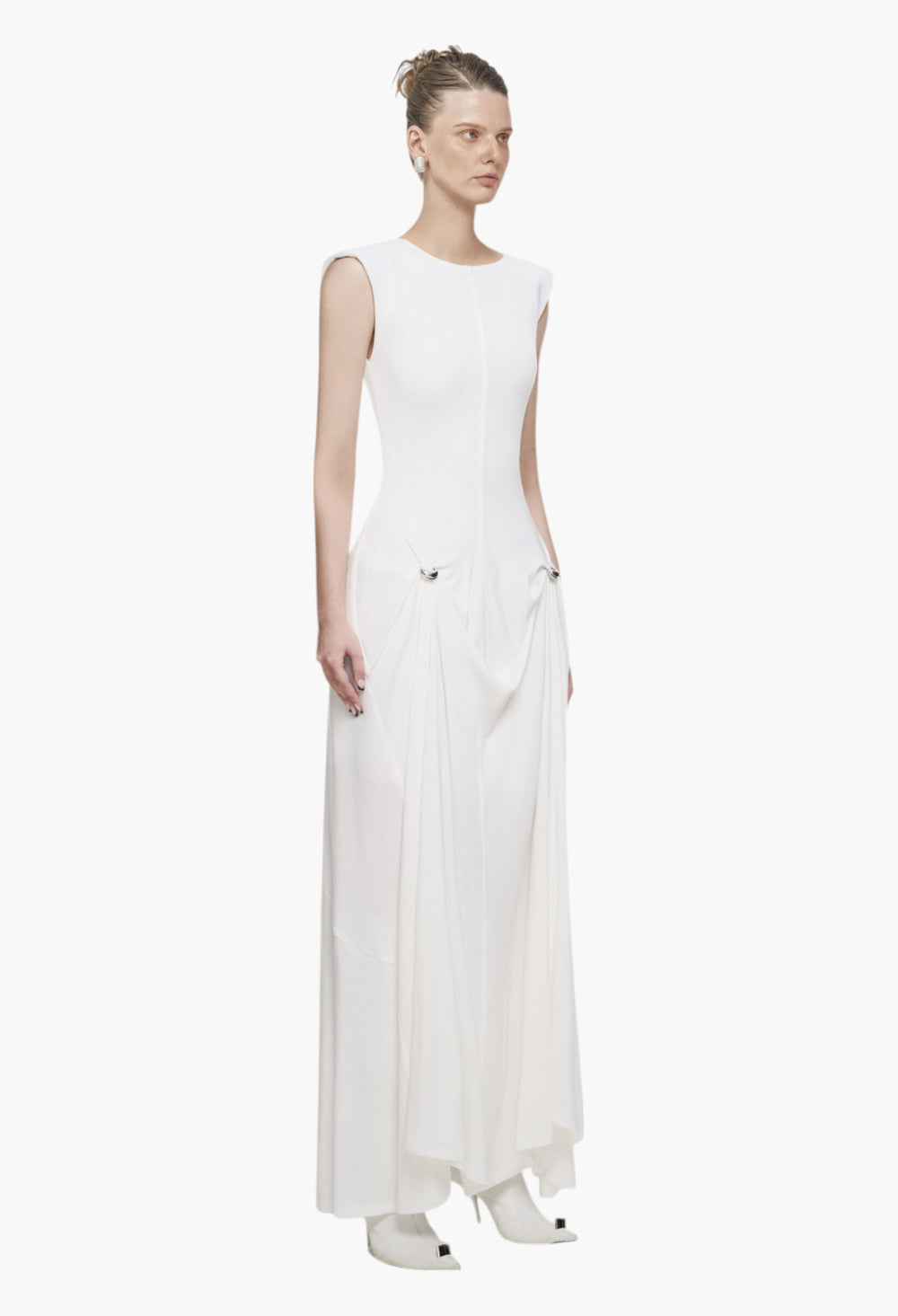 White - Rosy Dress - GLAM MODA