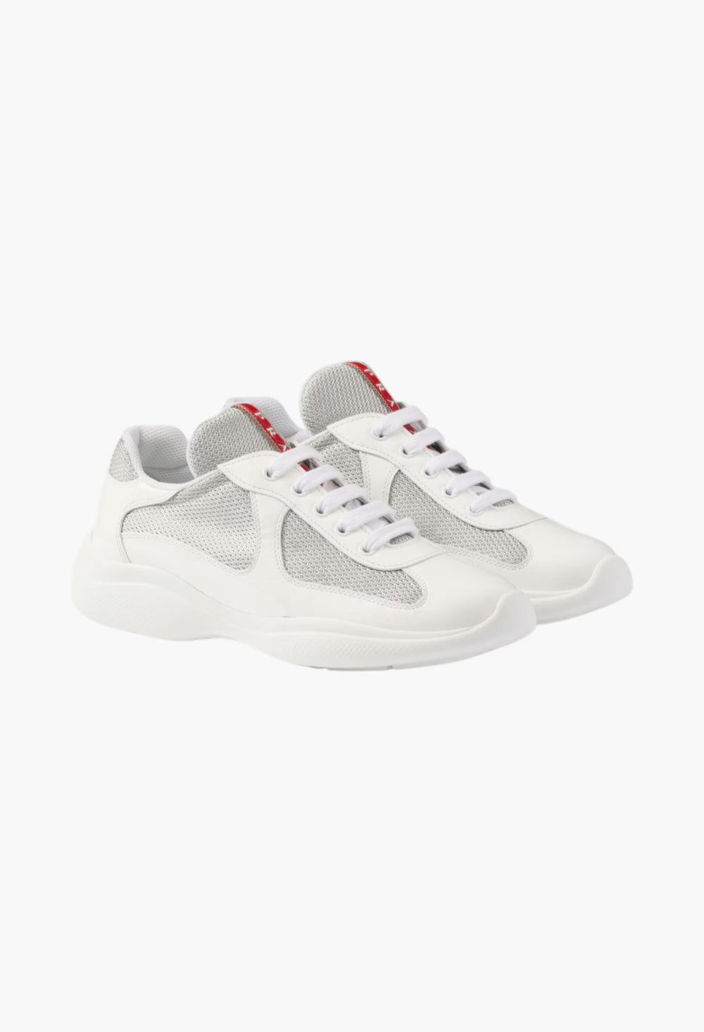 White/Silver - Prada America's Cup Biker Fabric Sneakers - GLAM MODA