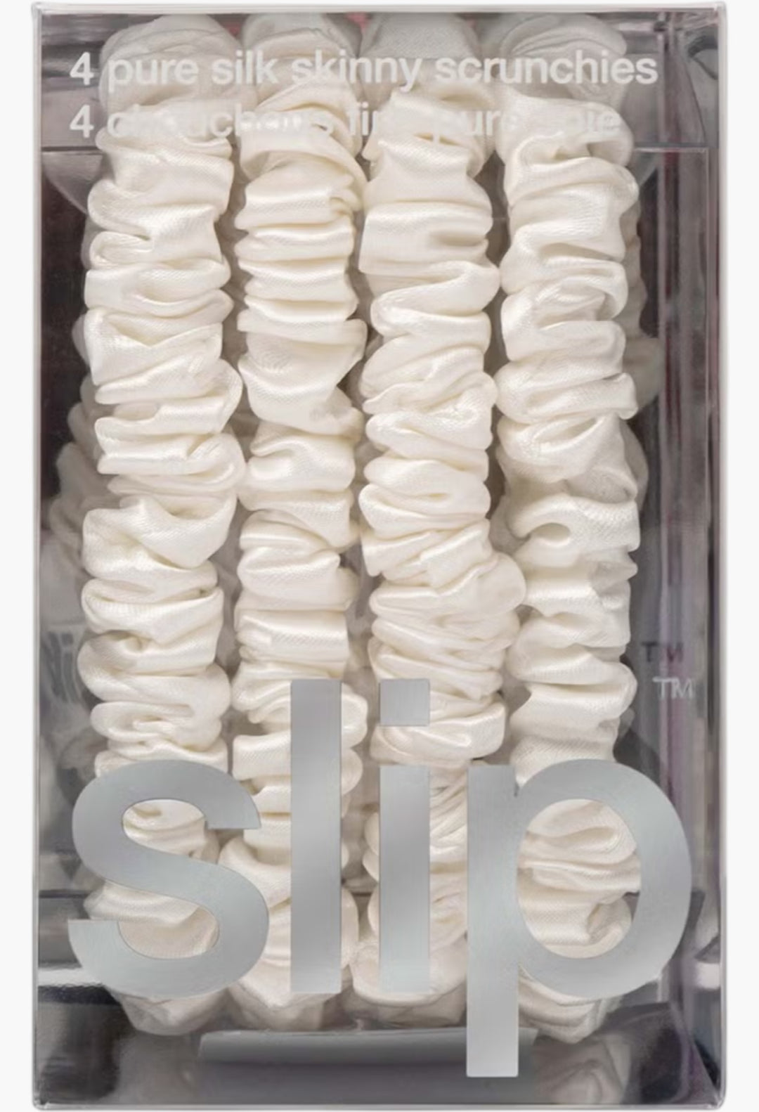 White - Slip Pure Silk Skinny Scrunchies - GLAM MODA